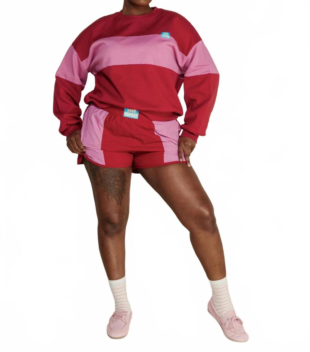 NEW BOBO CHOSES color block sporty shorts in pink